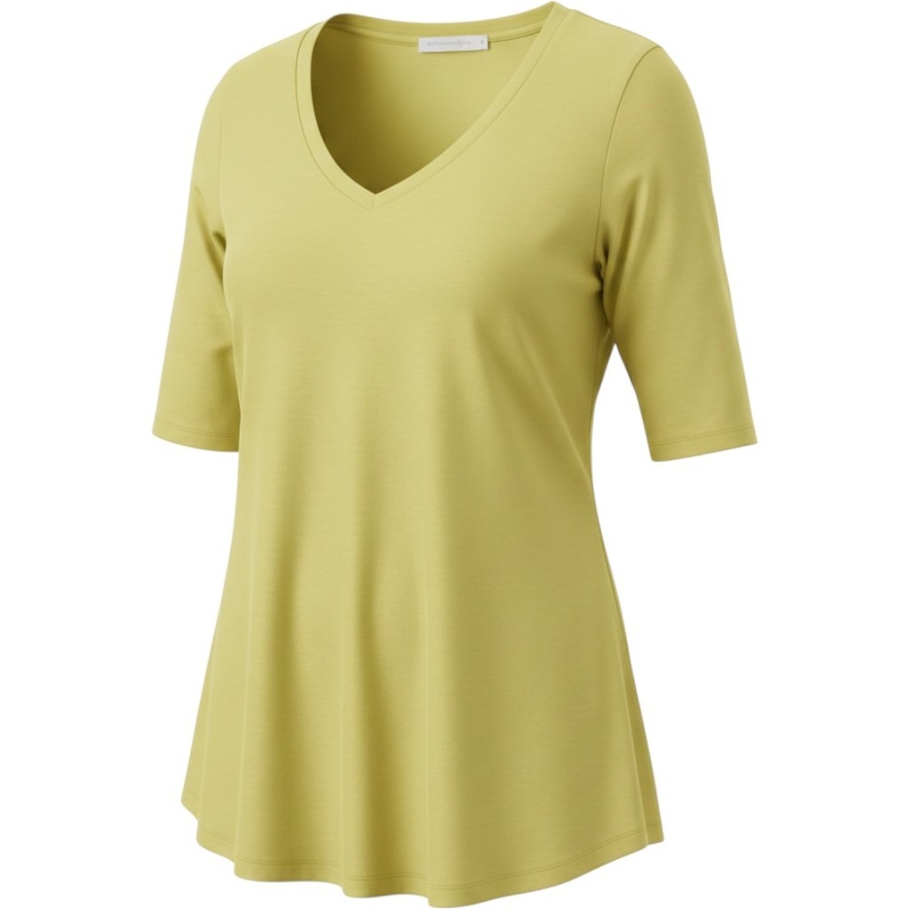 Soft Surroundings Tunic‎ Top Womens Large Yellow Slub Knit Summer Spring Pastel